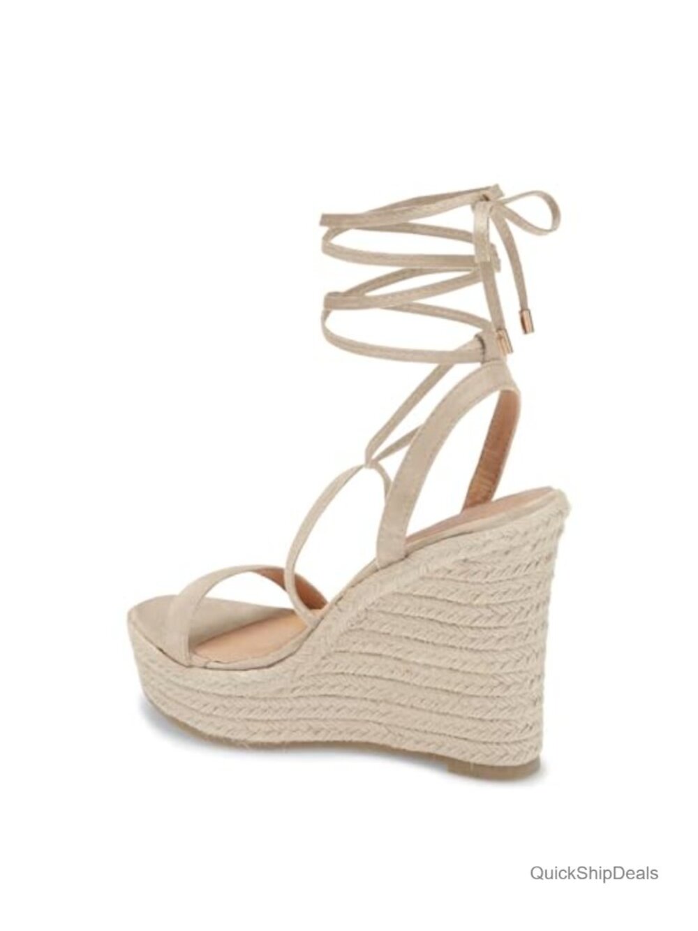 Espadrille Wedge Sandals Lace Up Platform Ankle Cross Strap Slingback - Picture 2 of 6